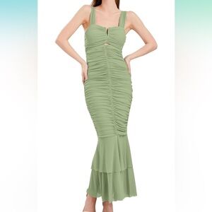 Sage green cocktail dress